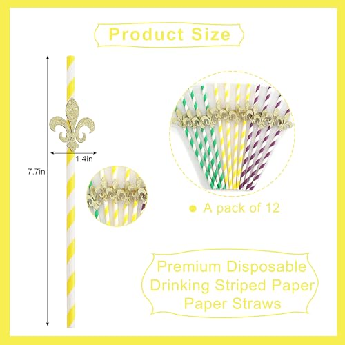 12 pitillos dorados Fleur de Lis decorativos miniatura 2