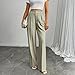 Womens Suit Pants Casual Business High Waist Loose Fit Straight Wide Leg Trousers Lightweight Fashion Basics Classic Outfits（3-Light Green,XX-Large）