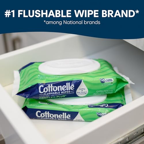 cottonelle gentleplus flushable wet wipes with aloe amp vitamin e 8 flip-top packs 42 wipes per pack 336 total wipes packaging may vary