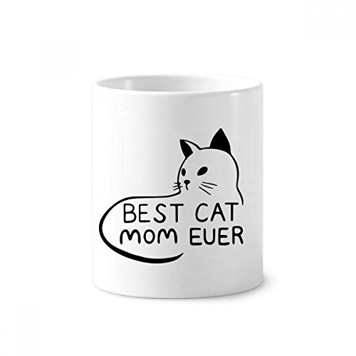 Brosse à dents pot Best Cat Mom Ever mug céramique blanc bureau 350ml