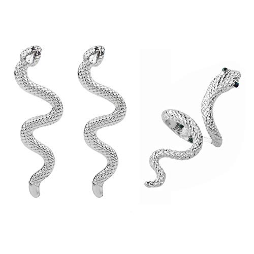 Punk Personalized Snake Dangle Stud Earrings for Women Exaggerated Long Drop Earring Halloween Jewelry