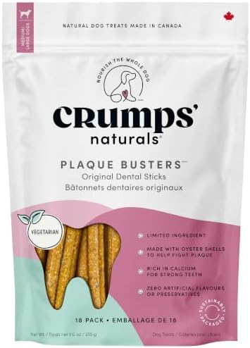 Crumps' Naturals Plaque Busters 3.5" (18ct) 9.0oz/255g Dog Dental...