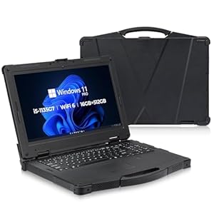 MUNBYN Portátil resistente de 15.6 pulgadas, Windows 11 Pro, Intel i5-1135G7, 16GB+512GB, portátil resistente, Wi-Fi 6, 4G LTE resistente, portátil portátil 700Nit, batería dual 6300+1750mAh,