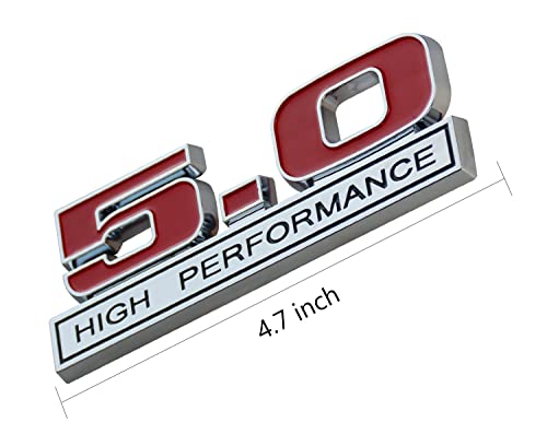 Image of 2Pc 5.0 Liter High Performance Logo Emblem Badge 3D Decals Stickers Cars Trucks