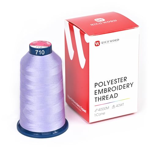 Image of Poolin Polyester Machine Embroidery Thread 4000M 40WT Light Lavender 0710 | Smooth Feeding with Stable Tension for Clean, Consistent Stitching on Home and Commercial Embroidery Machines