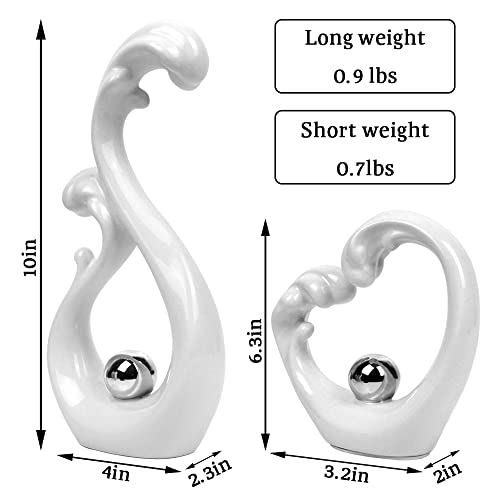 Norrclp Home Decor Modern Abstract Art Ceramic Statue, Ocean Waves Shape Table Decorations For Dining Room Living Roomoffice Centerpieces (White) #TOP1