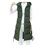 Minimum Mantel Damen Mit Baumwolle gefütterte Jacken mit Kapuze Damen Oberbekleidung Print Mode ärmellose Mäntel Damenmantel Mantel Türkis Damen (Green, XL)