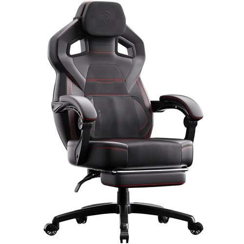 Dowinx PU Leather Gaming Chair with Footrest, Big and Tall Ergonomic Computer Chair with Lumbar...