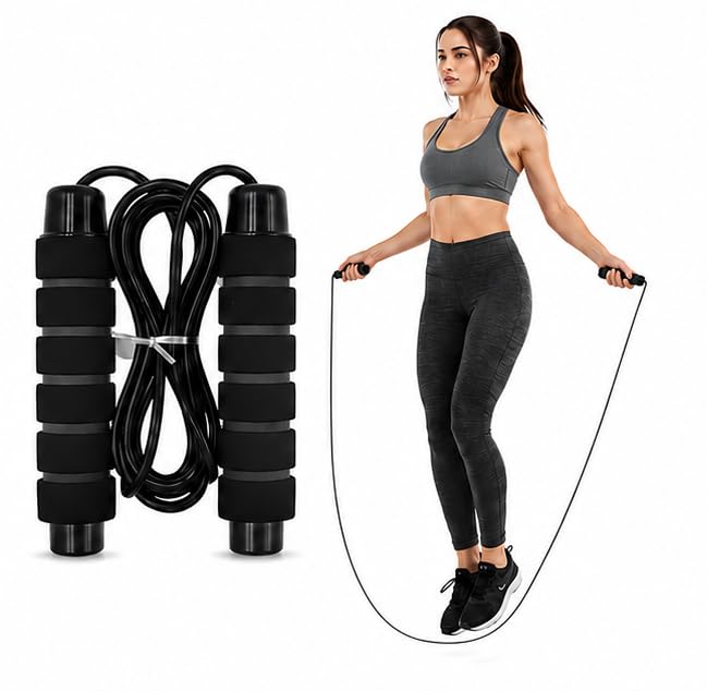 SUVIKSHA Skipping Rope For Men & Women Adjustable Jumping Rope For Man Skipping Rope For Women rassi jumping Skipping Cord For Kids Jump String For Men Gym Ropes/Exercise Ropes For Workout (Random Color)-image-33