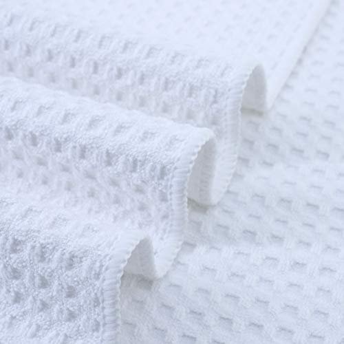 Polyte Ultra Premium Microfiber Kitchen Dish Cloth Waffle Weave, 8 Pack (12X12 In, White) #TOP3