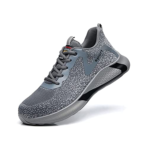 ERLINGO Chaussures de sécurité pour homme avec coque en acier - Légères - Respirantes - Antidérapantes - Résistantes à l'usure - Pour le travail - - gris, 40 2/3 EU Cover