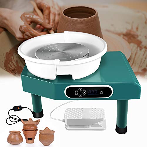 Mein LAY Updated 350W LCD Pottery Wheel Machine with Removable Basin 11 Tools