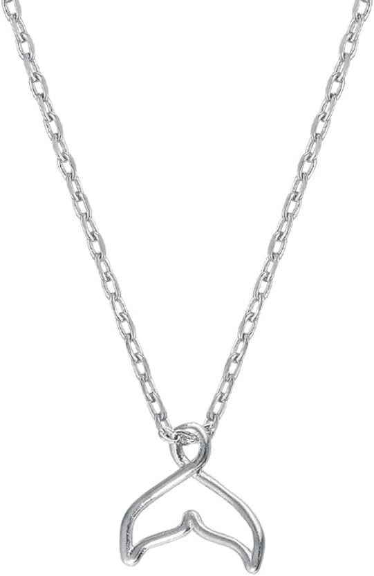 MUSTHAVE Whale Tail Necklace for Women, 18K Gold Plated Dainty Minimalist Pendant, Simple Lucky Charm Jewelry Gift, Ocean-Inspired Design, Message Card, Lucky Pendant, 16+2" Extender (White Gold) - Image 2