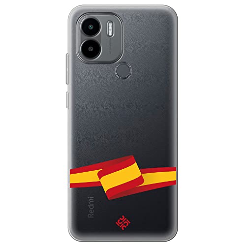 Movilshop Funda Para [ Xiaomi Redmi A1 Plus ] Dibujo Auténtico [ Bandera España ] De Silicona Flexible Transparente Carcasa Case Cover Gel Para Smartphone.