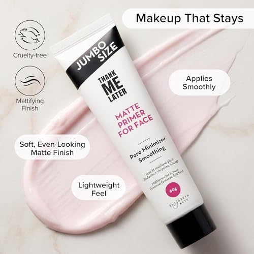 Image of Elizabeth Mott Thank Me Later Pore Minimizer Face Primer, Jumbo Size 60g | K-Beauty Pore Minimizing and Smoothing Makeup Primer, Long-Wearing Makeup, Soft-Matte Finish, Jumbo 2X Size, Cruelty-Free