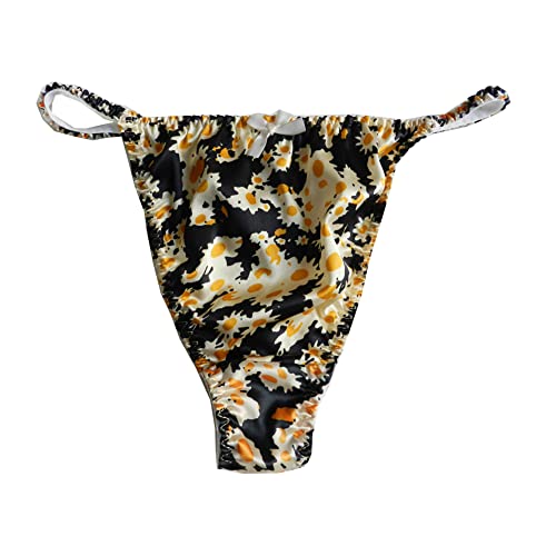 Yavorrs 8Pcs Womens Silk Panties Thong Sexy G String Thongs T Back Satin Bikini Flower Underwear S-Xxl(26-41")(Xl, Multicolor) #TOP2