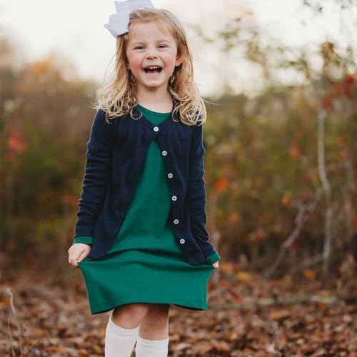 City Threads Girls Cardigan Top Button Down Sweater Layering School Play for Sensitive Skin SPD Sensory Friendly, Purple, 103