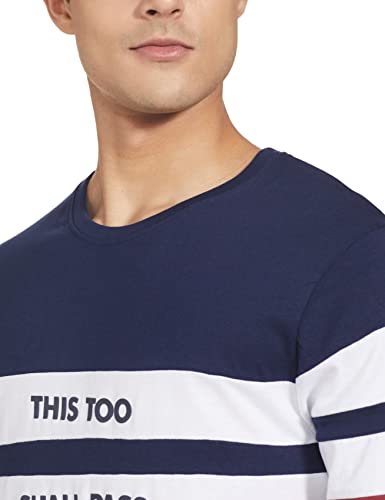 Image of Max Men Typographic Print Regular Fit Crew Neck T-Shirt