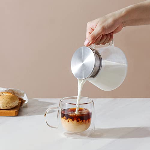 Cnglass Double Walled Glass Coffee Mugs 10Oz,Large Insulated Espresso Cups,Set Of 2 Clear Glasses Cappuccino Mug With Handle(Tea Latte Glassware) #TOP2