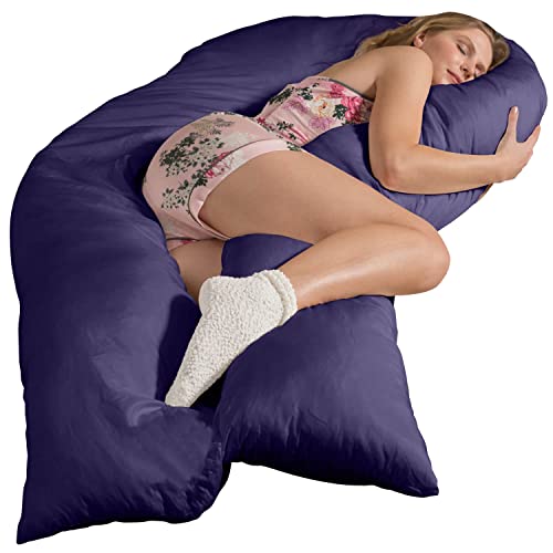 Traumreiter Jumbo XXL Seitenschläfer & Rückenkissen für Sofa & Bett - Schwangerschaftskissen zum schlafen: Lesekissen Keilkissen Venenkissen Beinhochlagerungskissen (Marine Blau)