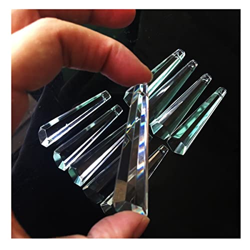 10Pc 2.5in Hexagon Drop Glass Icicle Crystal Prism Hanging Prism Pendant Chandelier garland Part Crystals Lighting Lamp Replacement Parts