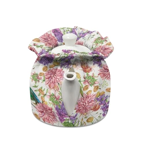 Image of Hummingbird Print Teapot Cover Keep Warm Teapot Cover Insulated Kettle Cover for Home Kitchen Decor Tea Cozies for Hotel Restaurant Tea Party