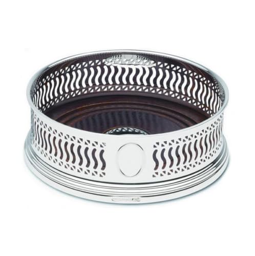 Hallmarked Sterling Silver - Wine Bottle/Decanter Pierced Coaster - 5"