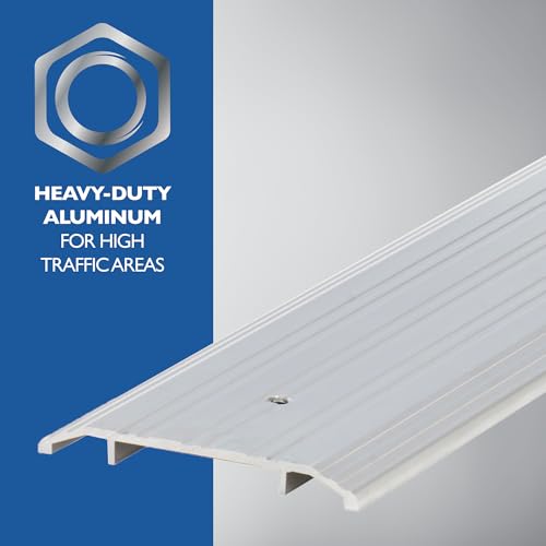M-D Building Products 11619 Heavy-Duty Aluminum Commercial Threshold - Draft Protection, Easy to Cut and Install (6 in. x 1/2 in. x 36 in.) (Silver)