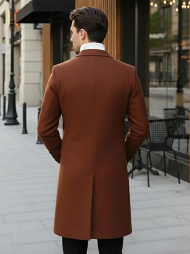 Image of CHKOKKO Wool Blend Men Winter Wear Regular Fit Standard Length Coat