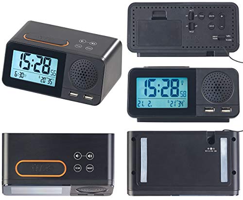 Radiowecker für Senioren von Auvisio mit Funkuhr und USB-Ladefunktion