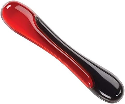 Kensington Keyboard Wrist Rest - Ergonomic duo gel wrist rest, compatible with full length / gaming keyboards for comfort when at computer, laptop, office, PC, home - Red/Black (62398 )