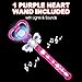 ArtCreativity Light Up Heart Wand for Kids – 13.5-Inch Magical Princess Wand with Spinning LEDs & Sound, Perfect Valentines Day Gift for Girls, Toy Wands for Kids, Purple Light Up Princess