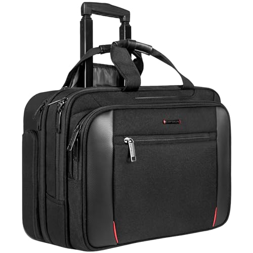 EMPSIGN Bussiness Trolley Laptoptasche mit Rollen, Rolling Laptop Case mit...