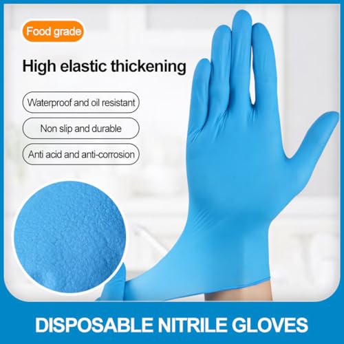 Image of adbeni Nitrile Gloves | Disposable & Powder Free | Premium | for Food Handling, Lab Work, Medical Examination, Kitchen, Cleaning, Cooking, Salon, Spa, Gardening, Industrial, Travel & Grooming