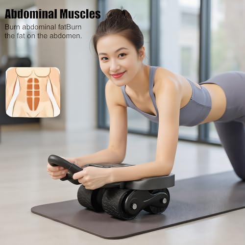 Soporte de codo en rueda para abdominales para evitar dolores lumbares al entrenar 3
