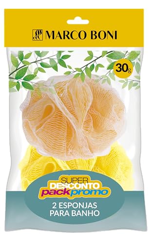 Pack Esponja Para Banho Nylon 30 Gr, 8387, Marco Boni, Cores Sortidas, 2 Unidades, Marco Boni