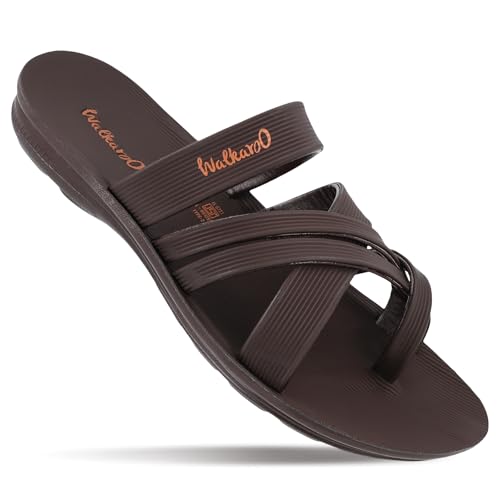 Image of WALKAROO Men's Fashion Sandals with Toe Ring, Cross Straps and Lightweight - W5687