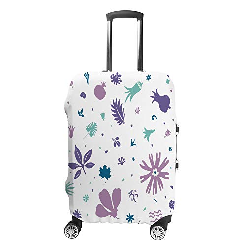 Accessoires lavables et housse de voyage anti-rayures à motif floral pour bagages souples