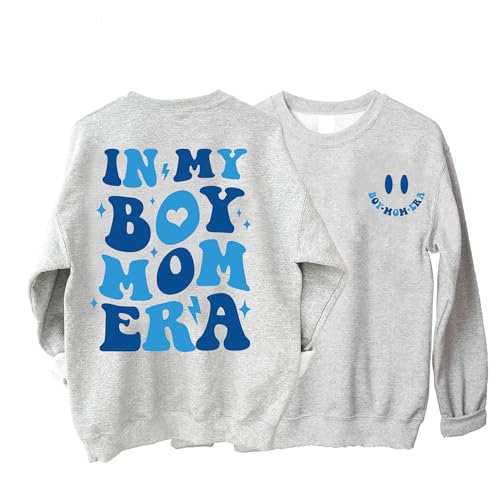 Image of Colanperd In My Boy Mom Era Sweatshirt Women Crewneck In My Girl Mom Era Sweatshirt Boy Mom Sweatshirt Gift Tops