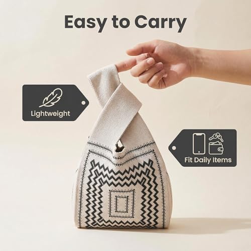Image of Knot Bag, Mini Knit Tote Bag, Extra Thickened Japanese Knot Bag, Wristlet Handbag - 1 /2 /6 Pack