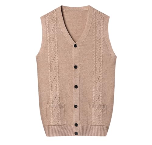 Men's Argyle Sweater Vest Autumn Winter Waistcoat Office Sleeveless Knitwear Male V-Neck Buttons Knit Vest