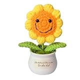 WTOPP Inspirational Handmade Knitted Positive Sunflower Gifts,She Believed She Could So She Did,Women Girls Congratulations Gift, Gifts For Daughter Sister Girlfriend Niece Best Friends