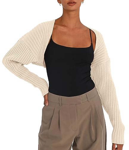 LILLUSORY Womens Cropped Cardigans Bolero Shrug Fall Sweater Cute Tops...