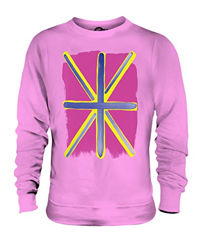 Sweat-shirt pop art au motif drapeau du Royaume-Uni avec coupe confortable unisexe