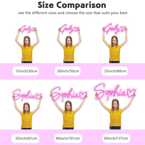 Personalised Neon Light Sign - Custom Dimmable LED Neon Sign for Wall Decor, Bedroom, Bar, Wedding, Birthday Party Gift - Kids Room, Company Logo, Home Decor