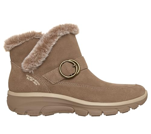 Skechers Femme Easy Going Bottes, Mushroom Suede Faux Fur, 37 EU