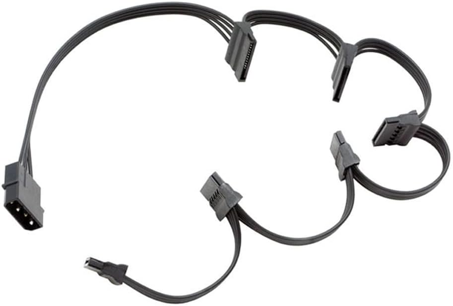 Molex 4 Pin Male to SATA Female Power Supply Cable, 15 Pin SATA Power Splitter Converter Adapter Cable Hard Drive HDD SSD Extension Cable 30inch 70cm (1 to 6)