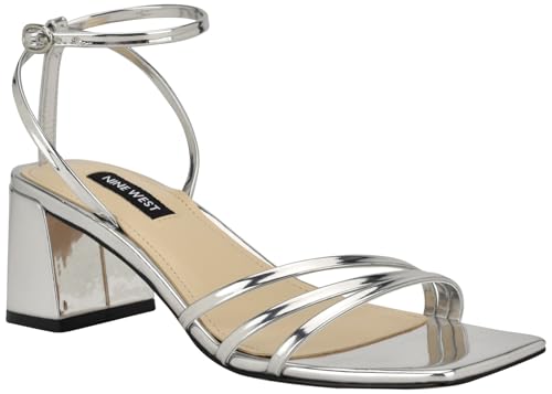 Sandales à talons Embae Nine West argent métallisé miroir en taille 41