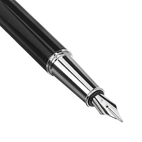 Image of Amazon Basics Refillable Fountain Pen with Smooth Writing, Fine Point Nib, Black Ink