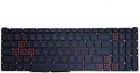 New US Black English Backlit Laptop Keyboard (Without palmrest) Replacement for Acer Nitro 5 AN515-54 AN515-54-50AF AN515-54-55YM AN515-54-58YY AN515-54-71FT Light Backlight